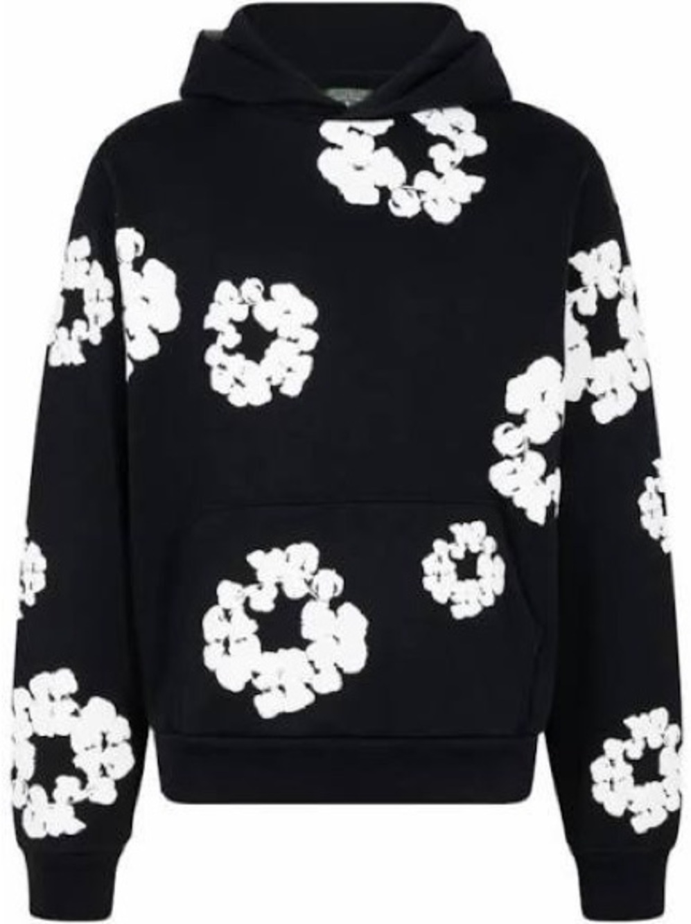 Denim Tears Printed Cotton Black and White Hoodie